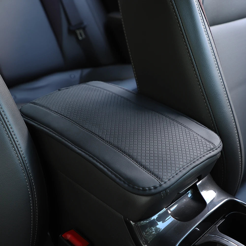 Car Armrest Pad Center Console Pad Artificial Leather close-up view