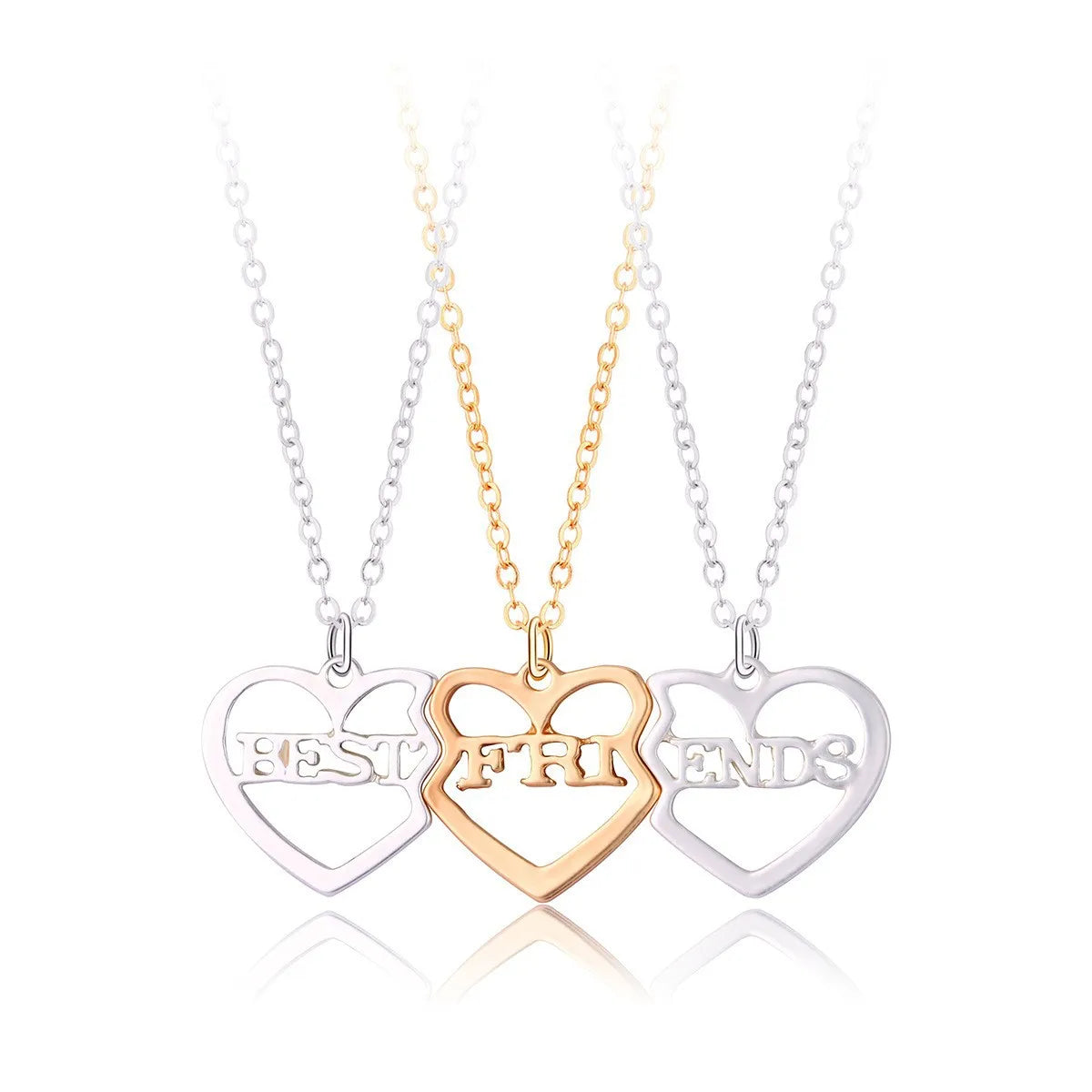 Elviragirl 3Pcs/set Sun Moon Star Pendant Necklace for Girl Kids Friendship BFF Necklace detail view