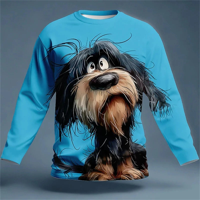 2026 Fun 3D Animal Print Men's T-Shirt Hip-Hop Streetwear Spring Oversized Fashion Cre close-up view