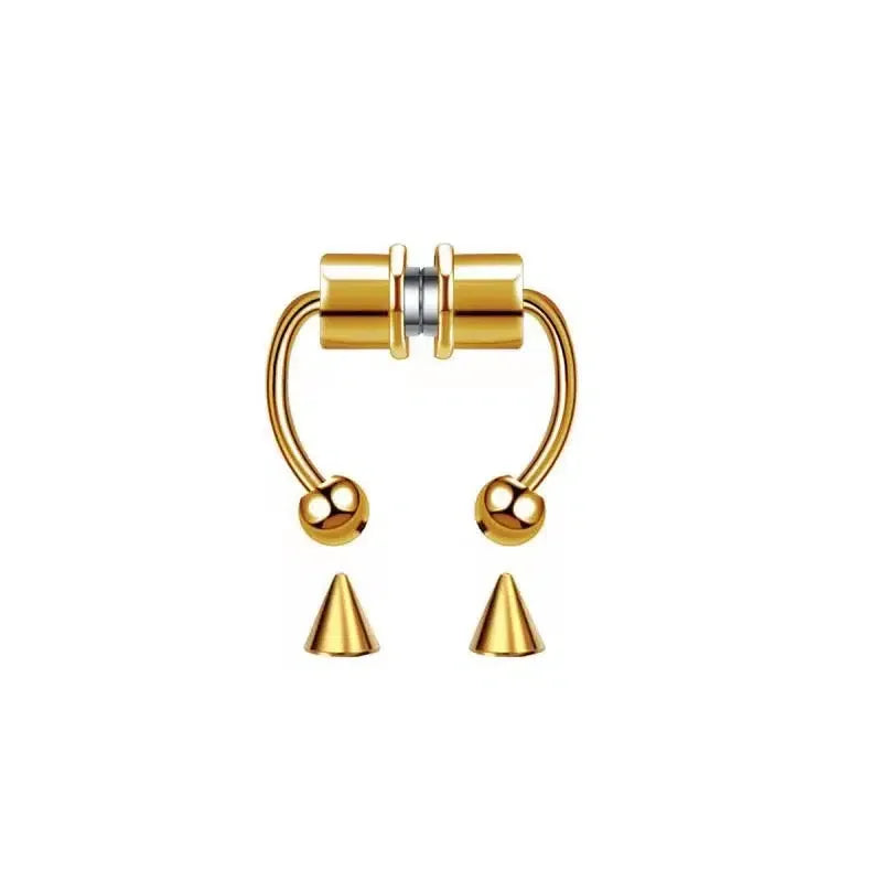 Stainless Steel Magnet Fake Nose Ring Hoop Fake Piercing Hoop Septum Rings For Women lifestyle view