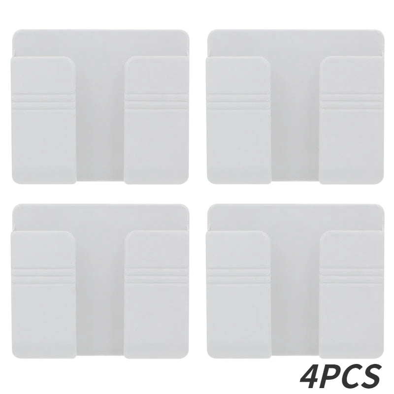 1-4pcs Wall Mounted Storage Box Multifunction Punch Free Organizer TV Remote Control D close-up view