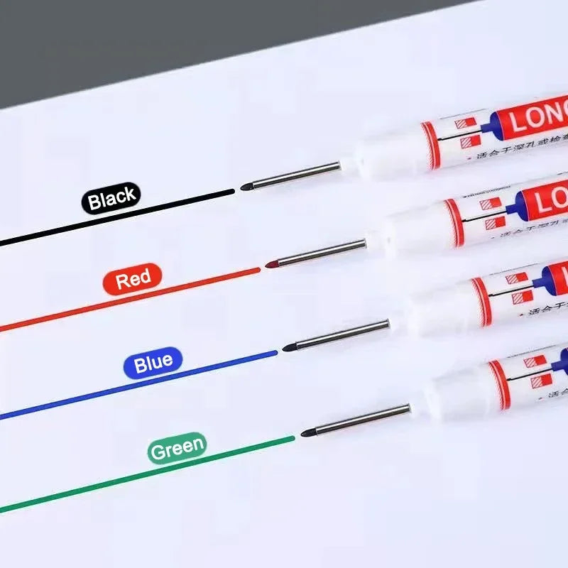 20mm Deep Hole Long Nib Markers Set | Multi-Purpose Perforating Pen for Metal, Wood, a close-up view