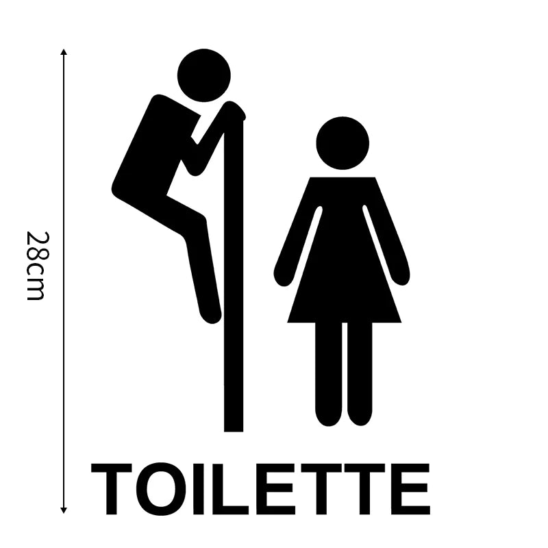 French Bathroom Toilet Sign Vinyl Sticker Decal | WC Entrance Sign Door Decal for Fran close-up view