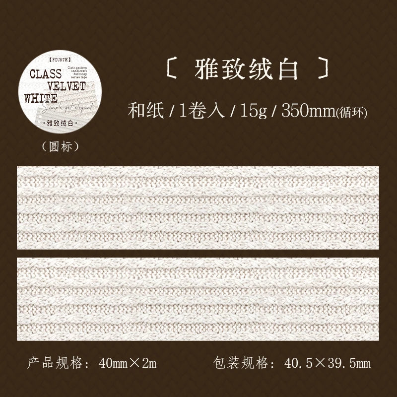 Vintage Fabric Texture Washi Tape | 4x200cm DIY Scrapbooking Roll alternate view