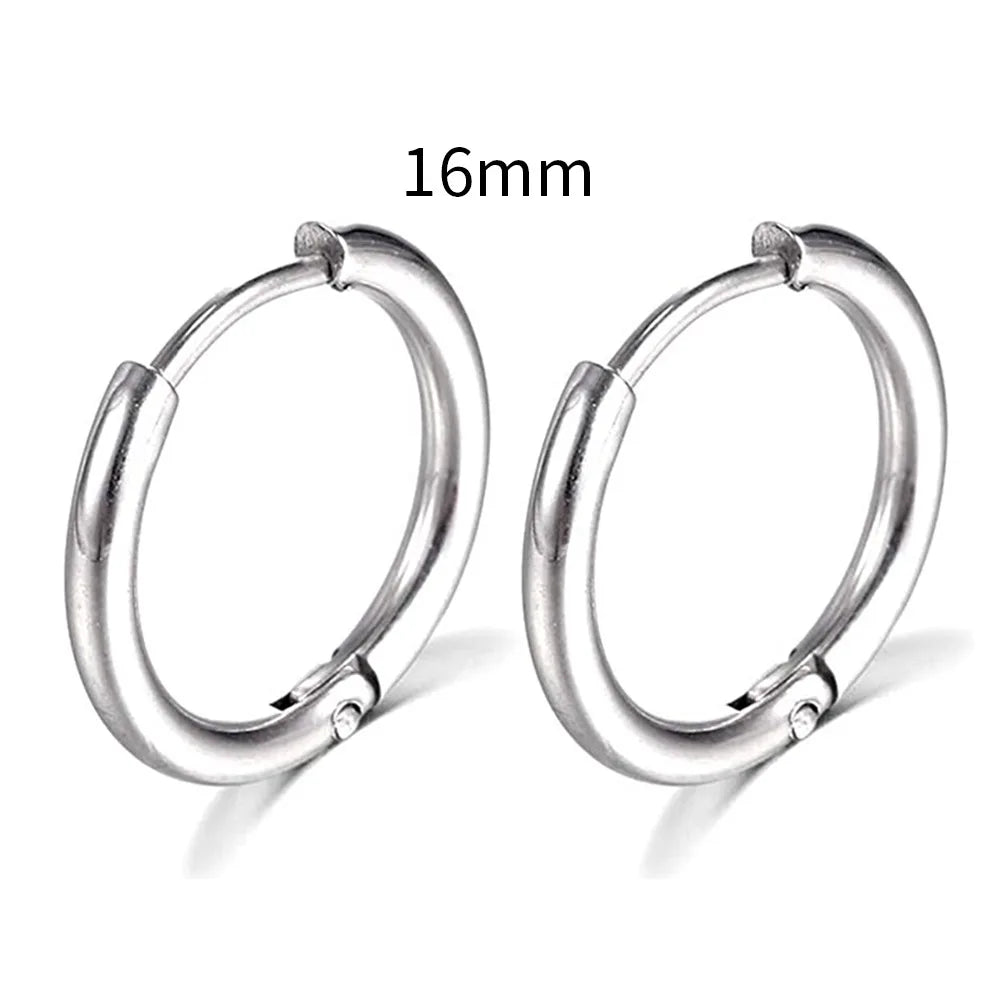 2022 New Simple Stainless Steel Small Hoop Earrings for Women Men Cartilage Ear Pierc alternate view