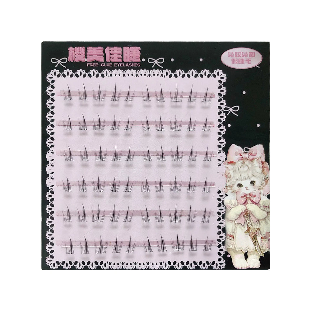 No Glue Sunflower Style False Eyelashes | Natural Lower Lash Clusters detail view