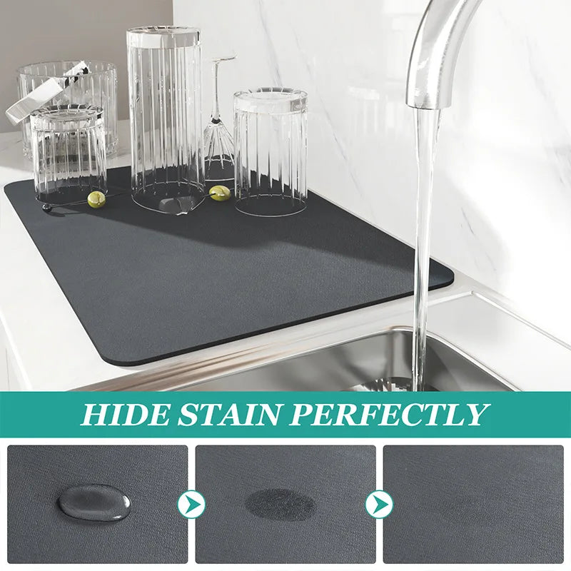 Mat Antiskid Draining Coffee Dish Drying Mat Quick Dry Bathroom Drain Pad Tableware Mat detail view