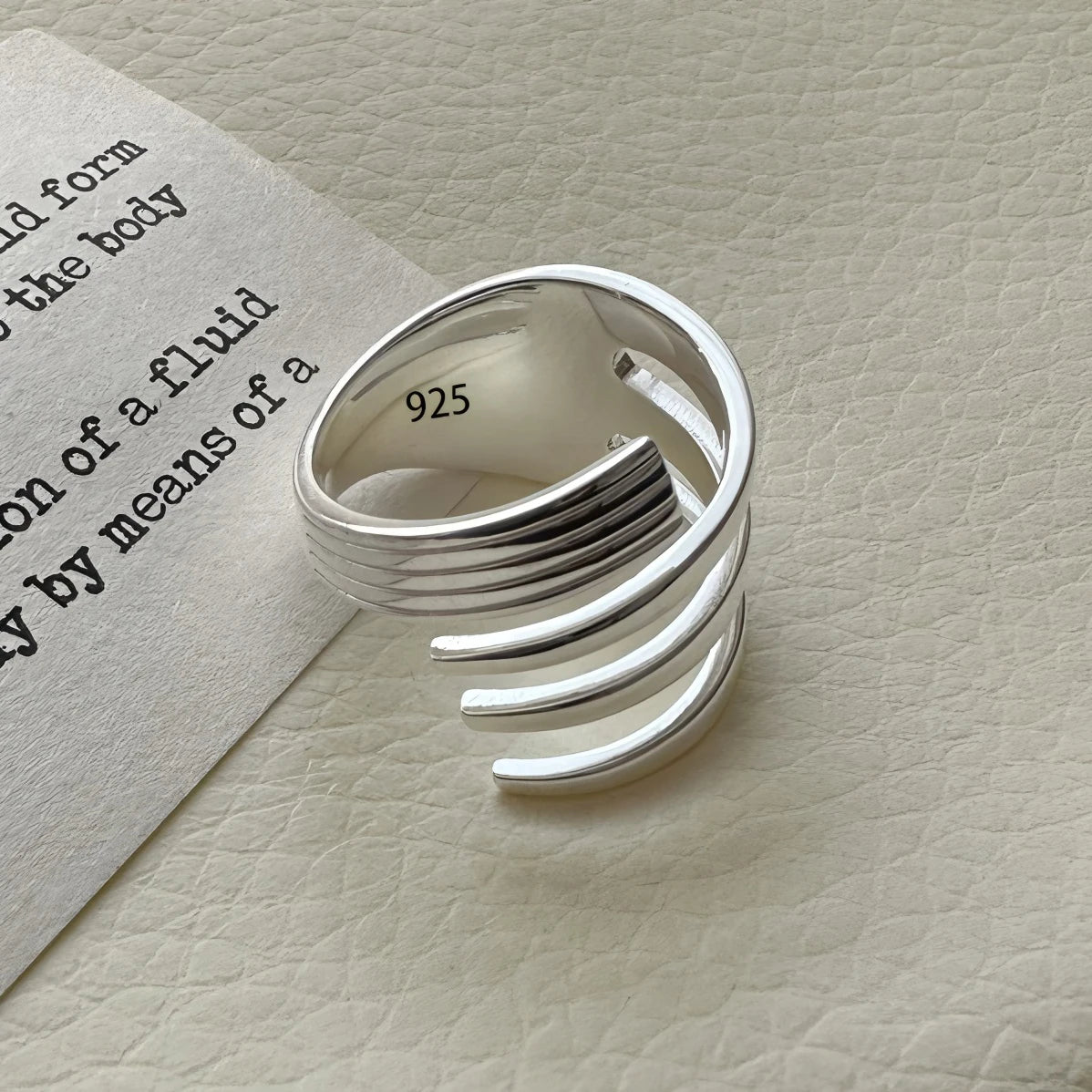 VENTFILLE 925 Sterling Silver Irregular Ring for Women Geometry Versatile Minimalism alternate view