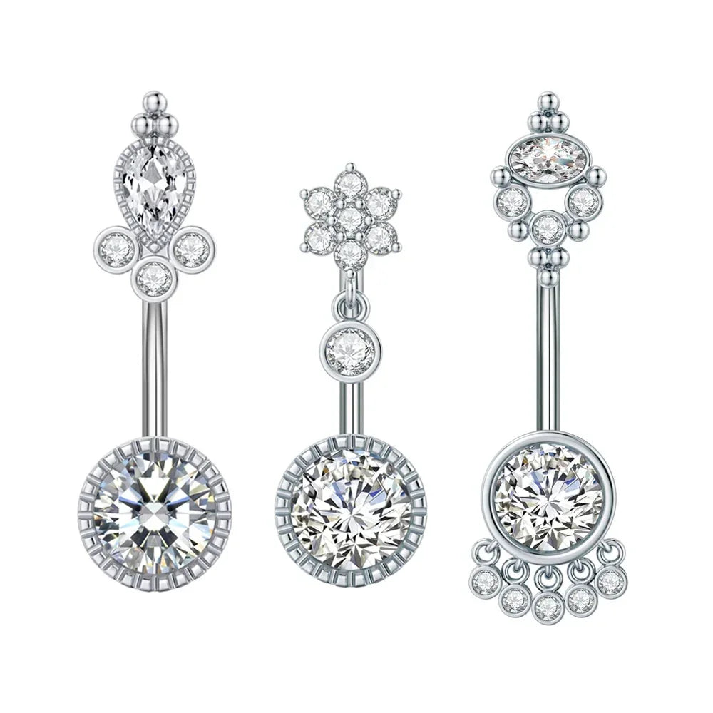 Belly Button Piercings Set Dangled Curved Navel Piercing Ombligo Pack Belly Rings J additional angle