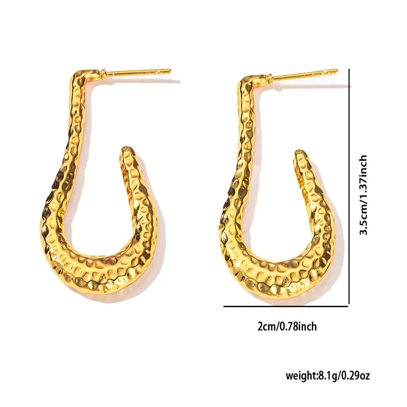 316L Stainless Steel Heart Hollow Irregular Earrings | Niche Drop Earrings for Women alternate view