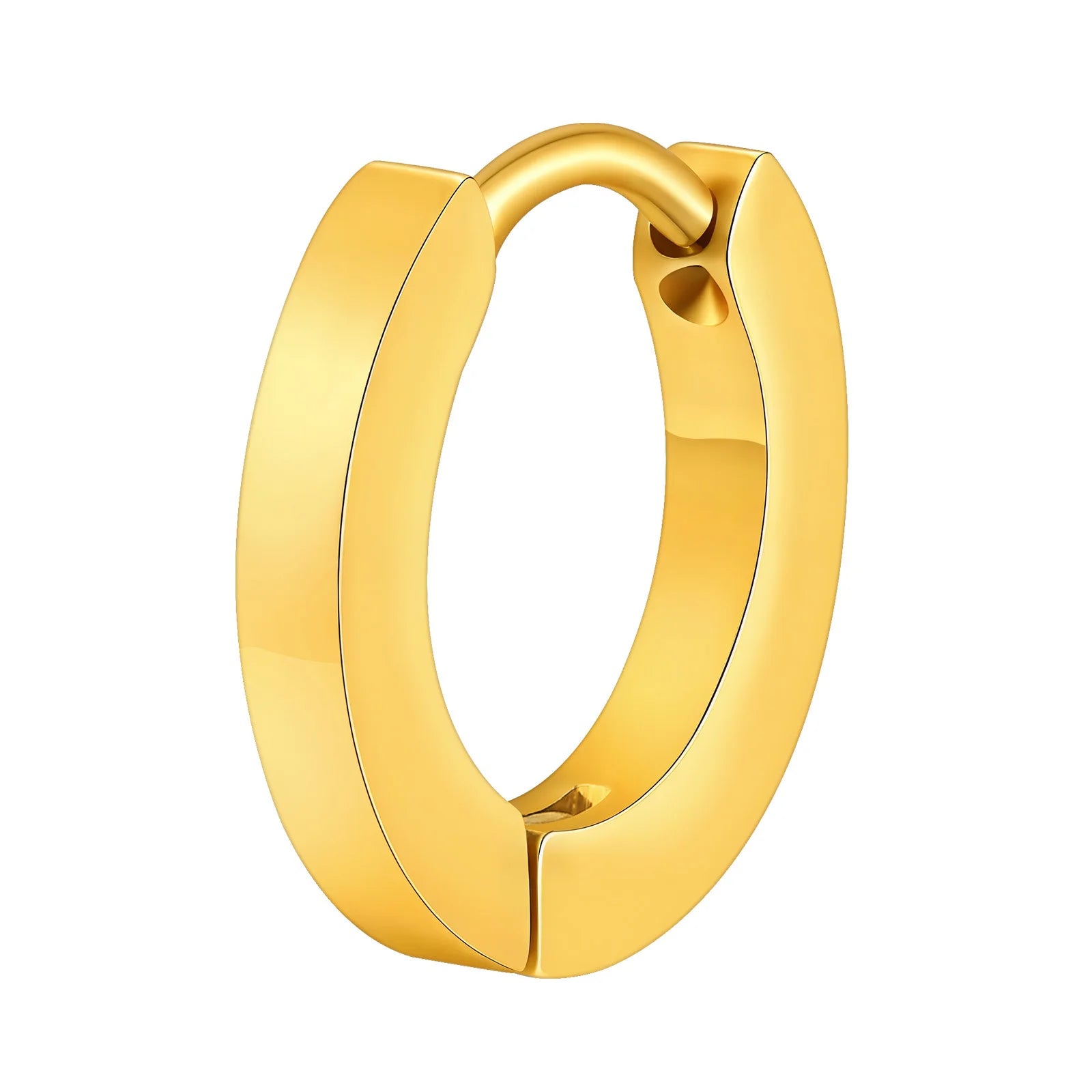Vnox Small Hoop Huggie Earrings | Glossy Stainless Steel Minimalist Earrings for Wo additional angle