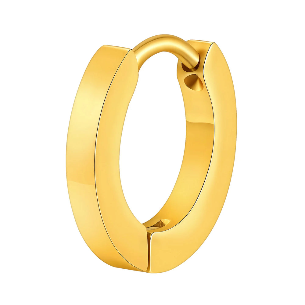 Vnox Small Hoop Huggie Earrings | Glossy Stainless Steel Minimalist Earrings for Wo additional angle