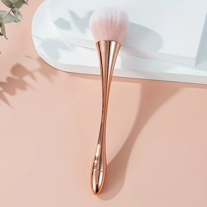 Rose Golden Fan Makeup Brush,Cosmetic Brush Loose Powder Brush ,Highlighting Brush Bl alternate view