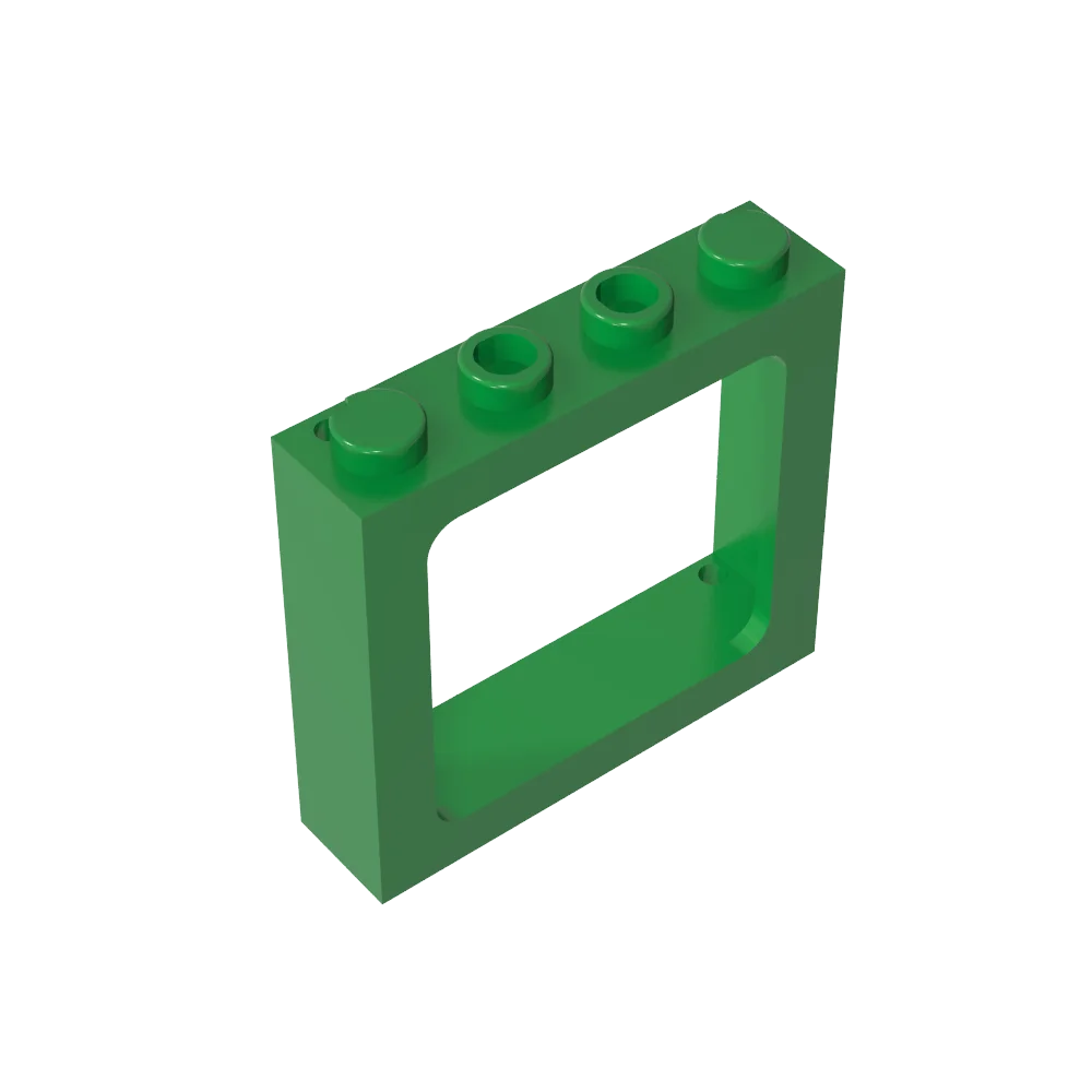 Gobricks Window 1 x 4 x 3 Train with Shutter Holes and Solid Studs on Ends | Compatibl close-up view