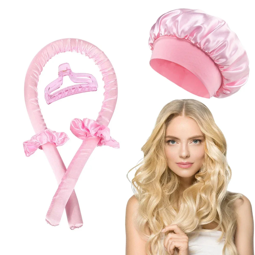 Heatless Curling Rod Headband | No Heat Hair Curler Set for Overnight Soft Curls close-up view