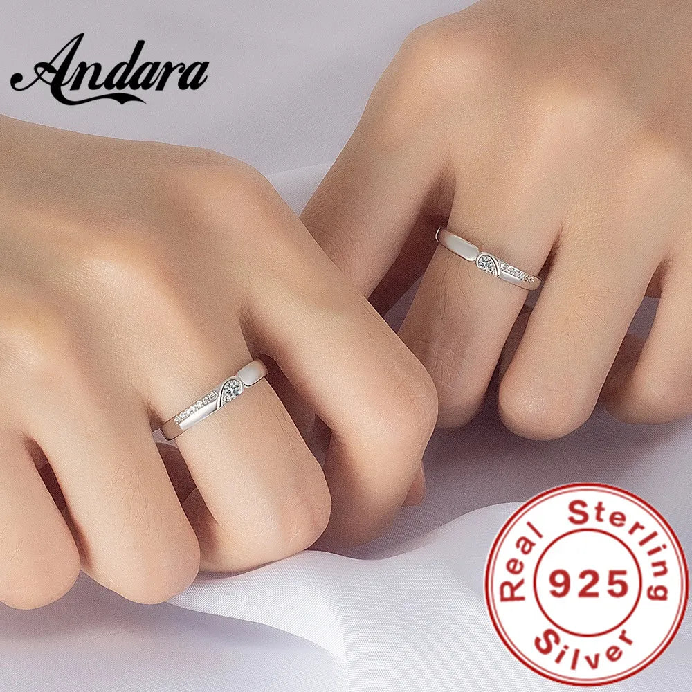 Real 925 Sterling Silver Rings Open Design 925 Sterling Silver Aaa Zirconia Adjustabl alternate view