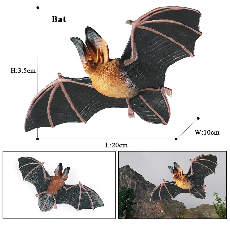 Oenux Insect Animals Model Spider Web Scorpion Bat Action Figures Figurine Miniature Cute Educational Kid Toy Halloween Gift