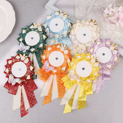 Ribbon Cosplay Bags Rosette Protection Flower Pin Holder Badge Accessories Fill Backpack Badge Base