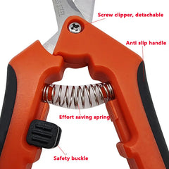 6.5 Inch Gardening Scissors Hand Pruner | Pruning Shears with Stainless Steel Blades close-up view