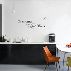 English Letters Kitchen Love Vinyl Wall Sticker | Heart of the Home Wall Decal close-up view