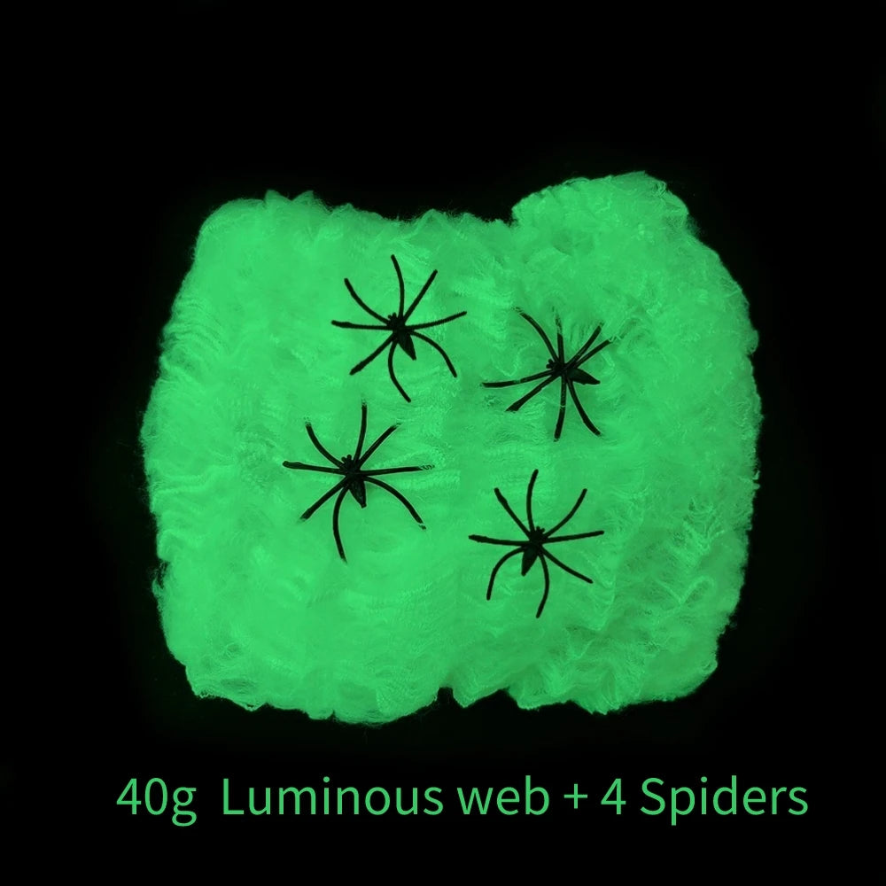 Halloween Decorations Artificial Spider Web Luminous Stretch alternate view