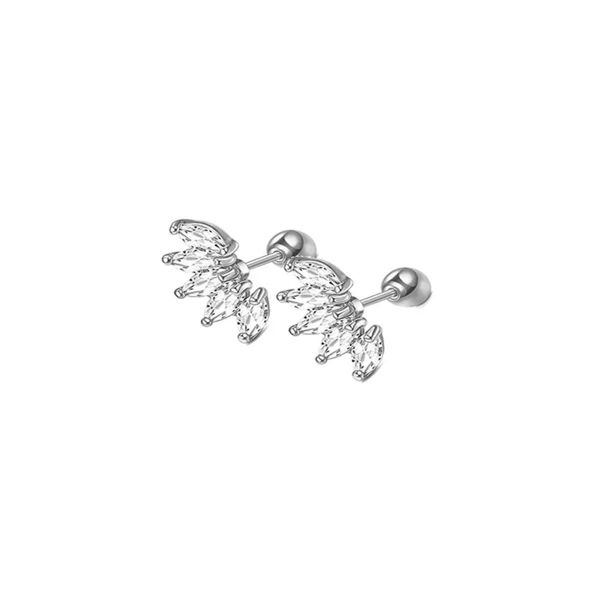 2pcs Hypoallergenic Stainless Steel Cartilage Stud Earrings,Eye Flame Moon Barbell additional angle