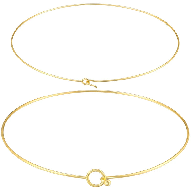 316L Stainless Steel Heart Round Adjustable Collar Women's Necklace Simple Open Neck Metal Jewellery