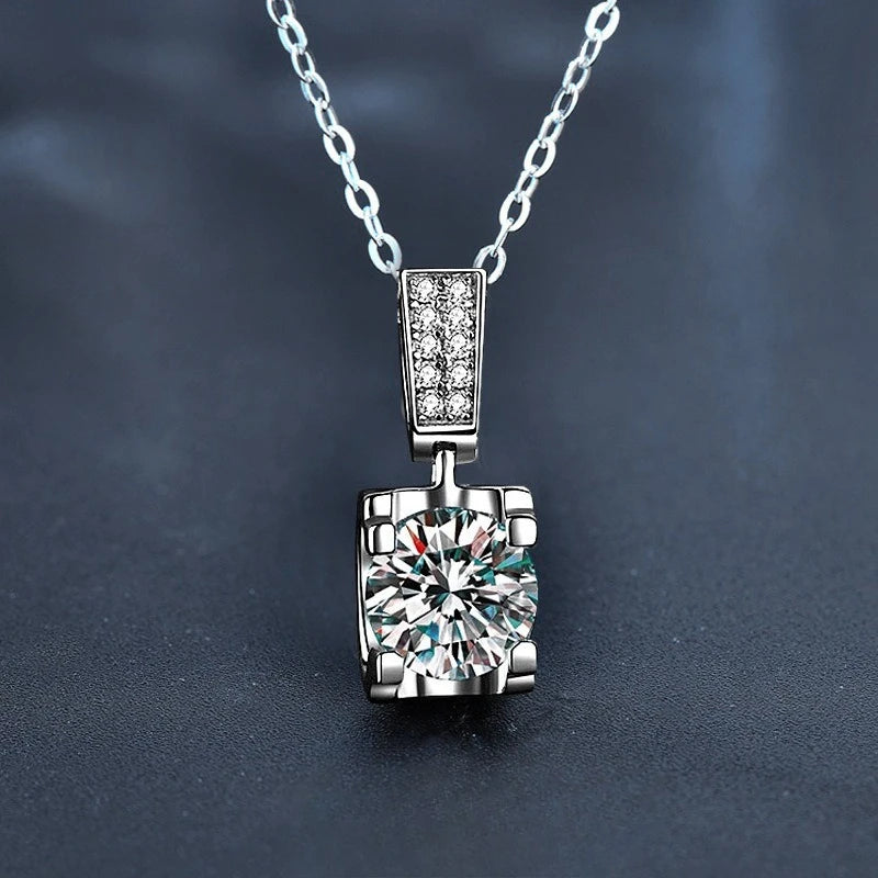 New 925 Sterling Silver Necklace Pendant 5A Zircon For Women Classics Fashion Wedding alternate view