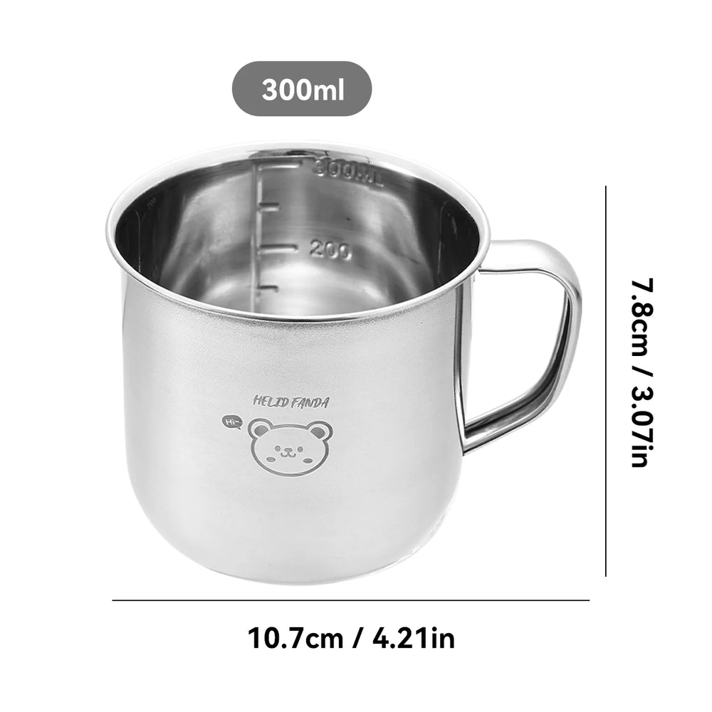 Stainless Steel Kids Water Cup with Handle | 300ml Anti-Scald Mini Mug additional angle