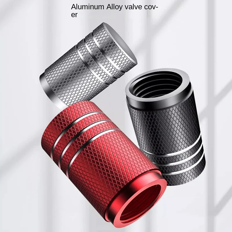4Pcs Car Tire Valve Stems Cap Knurling Style Tire Valve Cap Aluminum Tire Wheel Stem Air Valve Cap c