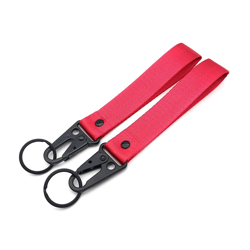 Sakura Cherry Blossom Car Keychain Lanyard | Metal Key Holder with Alloy Clip close-up view