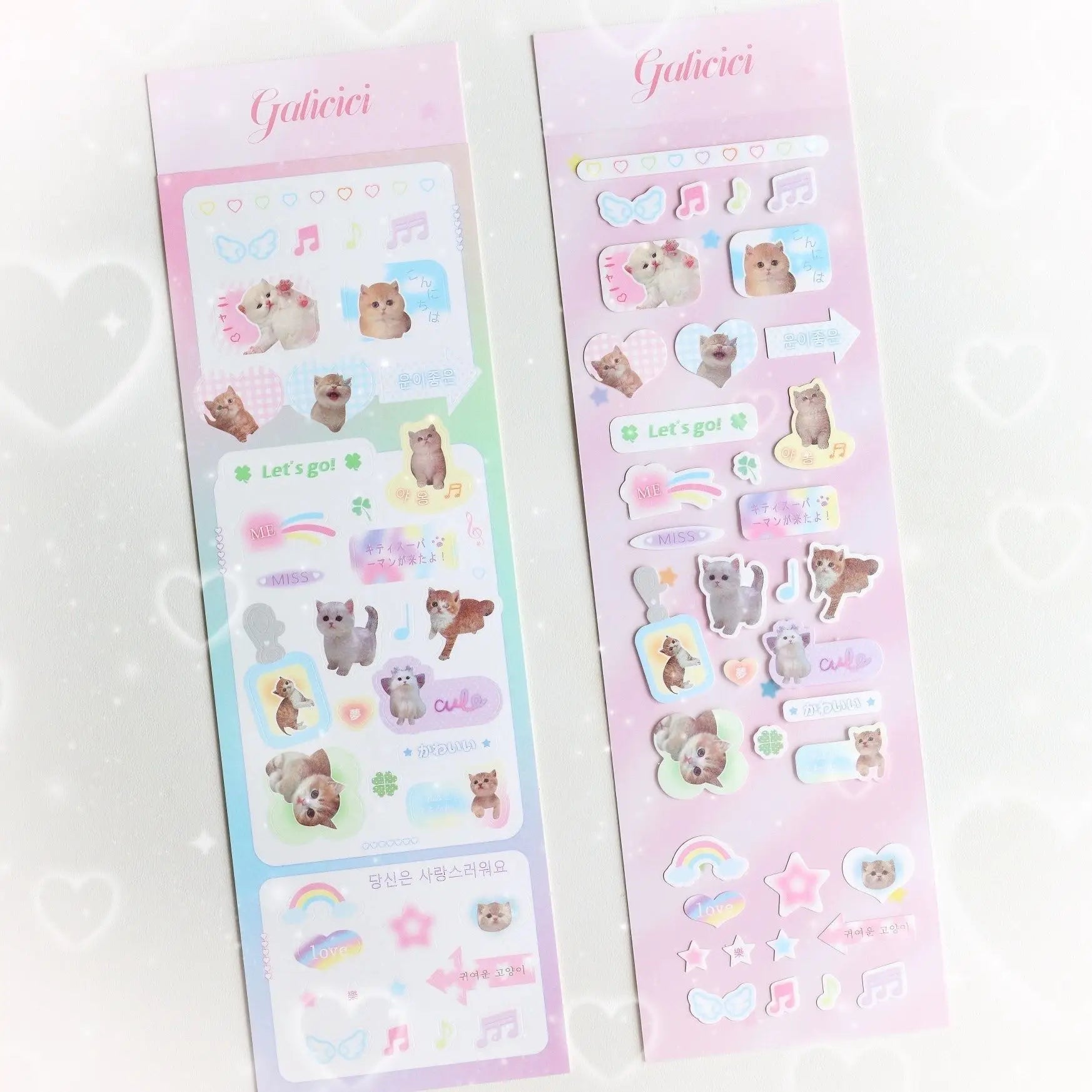 Sweet Animal Stickers | Sparkling Glitter Decals for Journaling and Scrapbooking close-up view