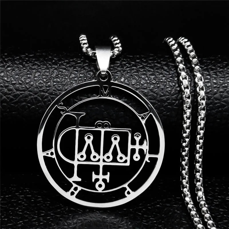 Astaroth Sigil Goetia Stainless Steel Necklace Solomon Demon Seal Satan Sigil sataniq alternate view