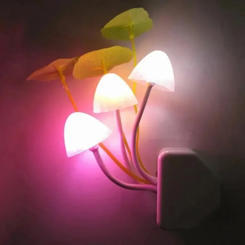 Mushroom Night Light with Light Sensor | 3 LED Colorful Bedside Lamp alternate view