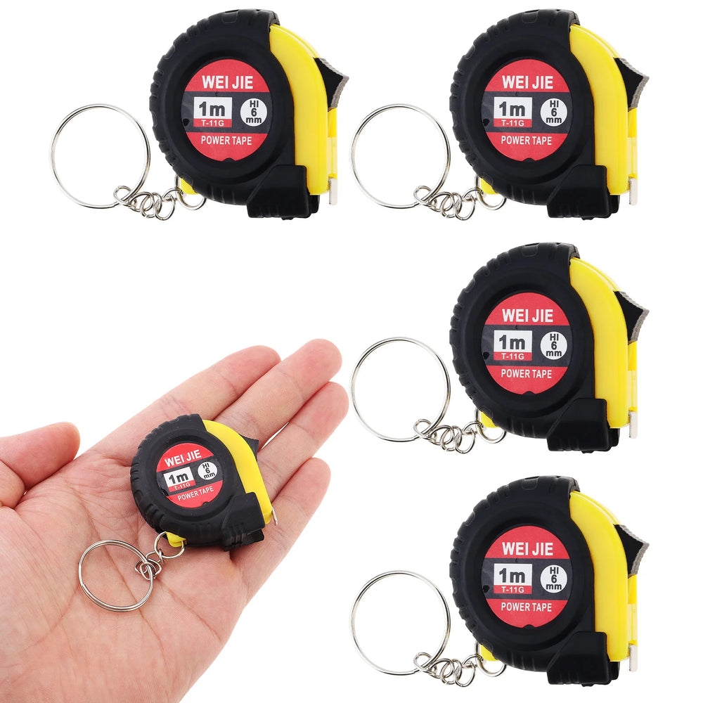1pc/5pcs 3ft / 1m Green/Yellow Keychain Tape Measure for Quick Easy Measurements wi additional angle