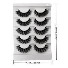 5 Pairs Fluffy Thick Lashes Russian Strip Lashes Faux Mink Fluffy 3D Fake Lashes Makeu close-up view