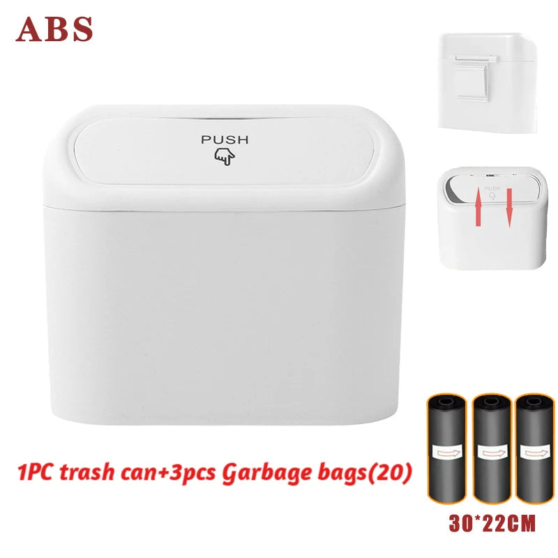 Hanging Car Trash Can Car Flip Top Trash Can Interior Trash Storage ABS Trash Can wit alternate view