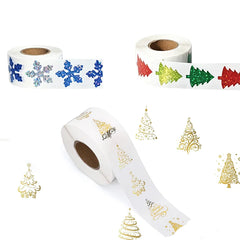 1 Inch Christmas Tree Snowflake Stickers Gift Cards Tags Self Adhesive Seals Labels Scrapbooking