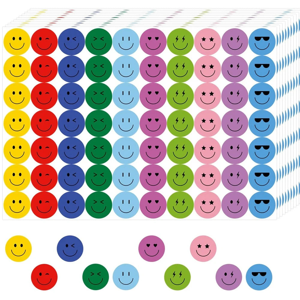 Reward Stickers for Children Cute Smile Face Diary DIY Colorful Scrapbooking Handmade Student Teache