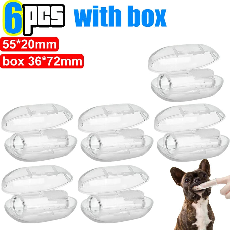 Silicone Soft Pet Finger Cuff Toothbrushes Dog Brush Bad Breath Tartar Teeth Care Too alternate view