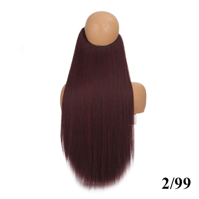 Fish line hair extension piece | 40cm 50cm 60cm straight and curly daily wear for wom alternate view