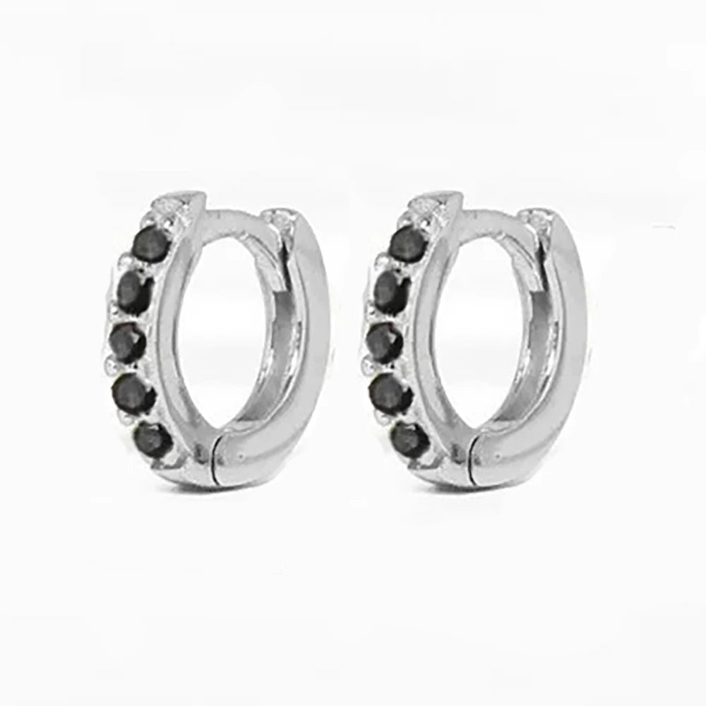 2Pcs Rainbow Little Huggies Stainless Steel Hoop Earrings Girl Tiny Rings Cartilage S lifestyle view