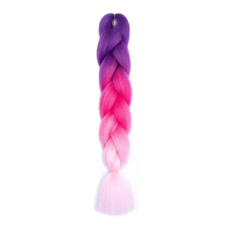 Synthetic Jumbo Braids Hair 24Inch Braiding Hair Extensions Ombre Fake Hair For Croche close-up view
