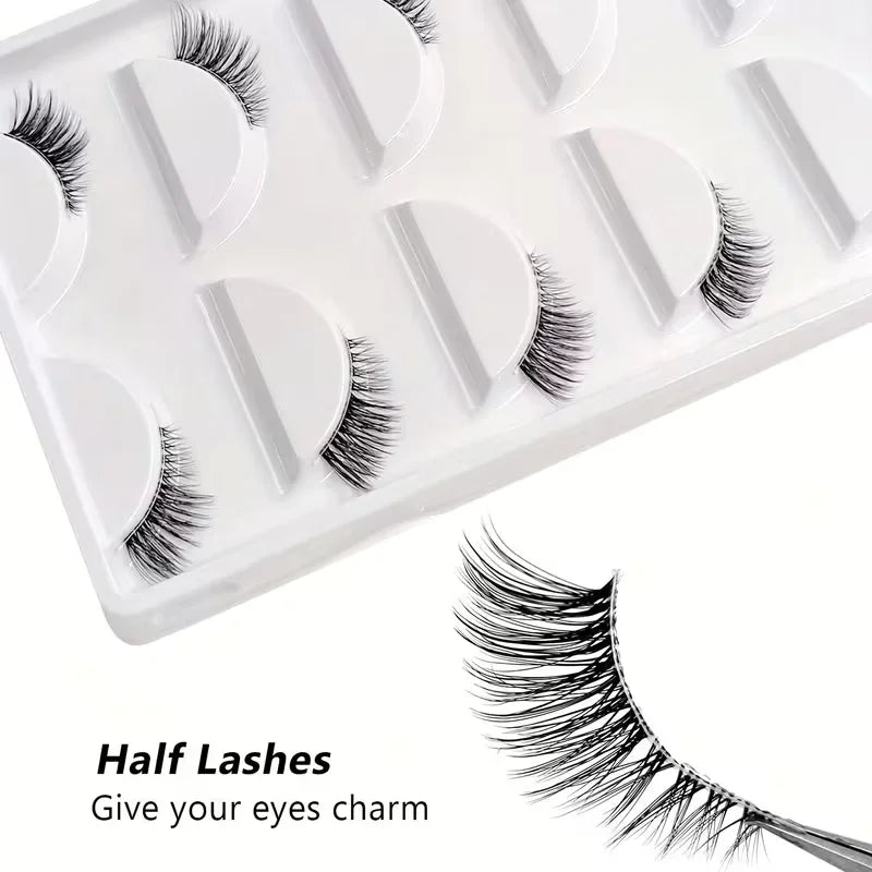 Natural Look Curly Half Lashes | 5 Pairs for Volume and Definition additional angle