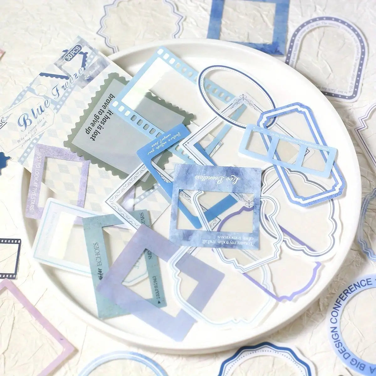 30pcs Transparent PET Frame Stickers | Scrapbooking and Journaling Decorative Supplie lifestyle view