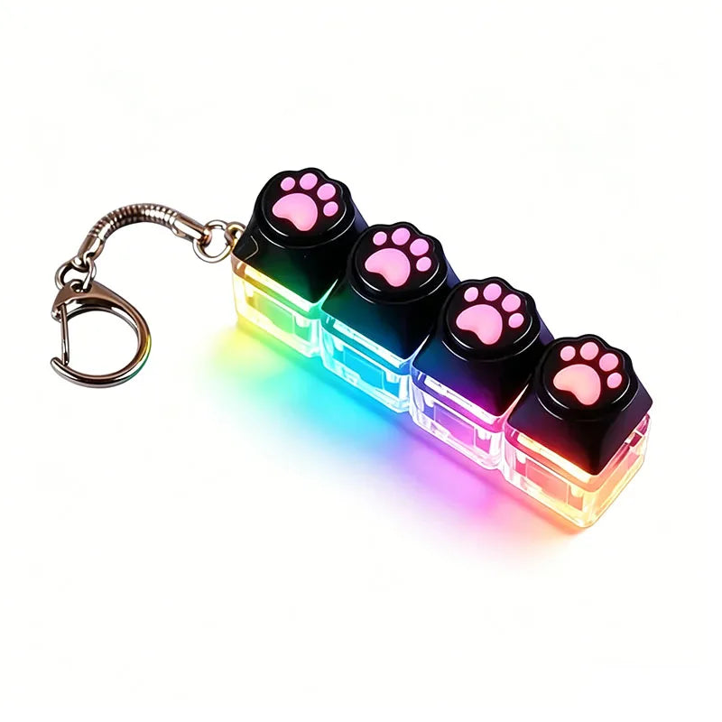 /Clickable Keyboard Keychain LED Light - Stress Anxiety Relief Fidget Toy, Portable additional angle