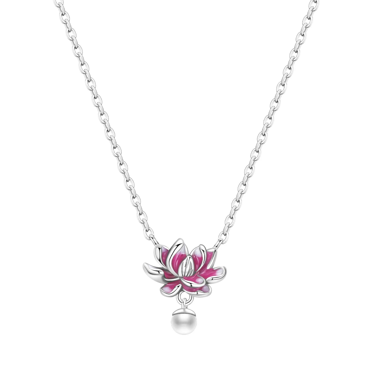Romantic Pink Crown Heart Pendant Necklace Genuine 925 Sterling Silver Elegant Fine J lifestyle view