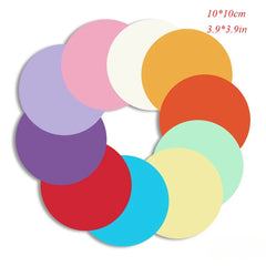 100pcs High-Quality Round Colored Cardboard Sheets - Vibrant Assorted Colors for Art alternate view