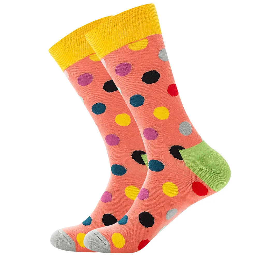 New Happy Mens Socks Women Novelty Cartoon Sock Combed Cotton Funny Men's Big Size Cre close-up view