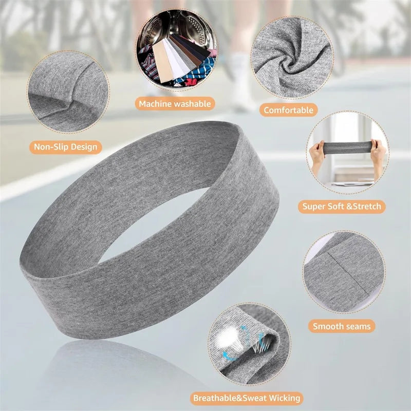 7Pcs Solid Elastic Hair Bands Yoga Headband Women Men Simple Sports Running Absorb Sw alternate view